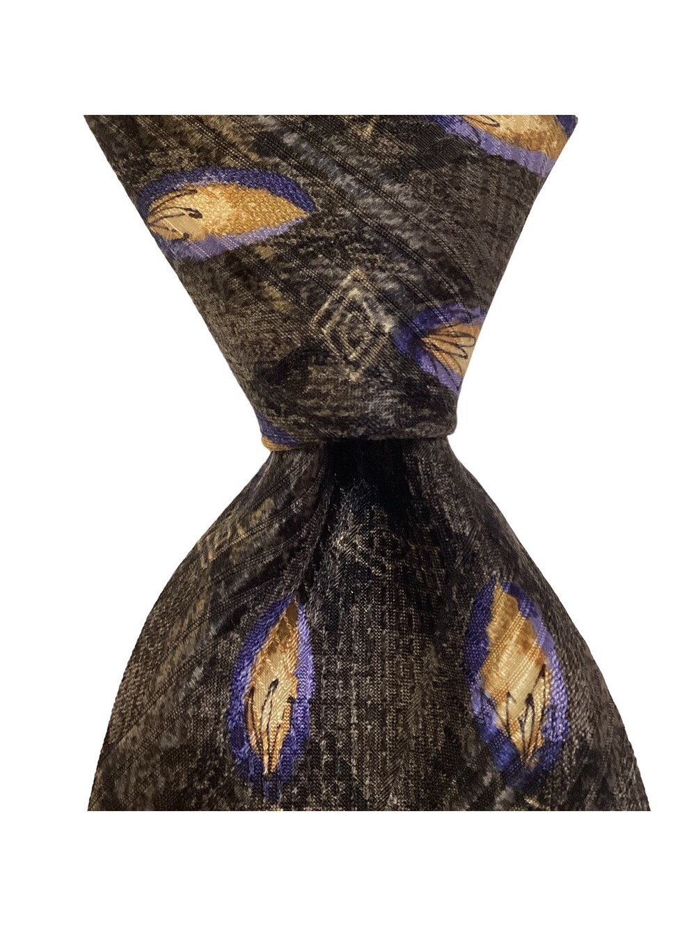 ROBERT TALBOTT Best of Class Mens Silk Necktie Designer Geometric Gray/Multi EUC